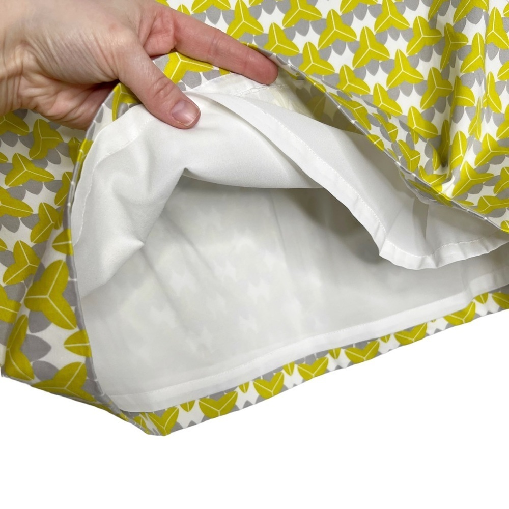 Banana Republic Milly Collection Chartreuse Geometric Print Mini Skirt - Picture 3 of 13